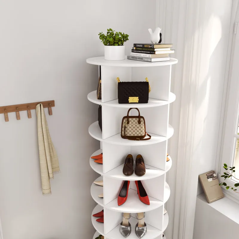 28 Pairs 7-Layer 360-Degree Rotating Paris Shoe Cabinet