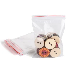 500 pc Plastic Zip Lock Bags, Resealable Packaging Bags, Top Seal, Self Seal Bag, Rectangle, Clear, 8x6cm, Unilateral Thickness: 2 Mil(0.05mm)