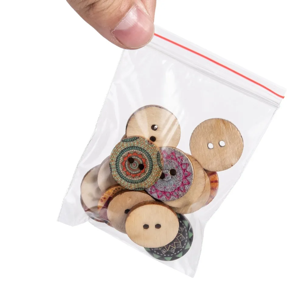 500 pc Plastic Zip Lock Bags, Resealable Packaging Bags, Top Seal, Self Seal Bag, Rectangle, Clear, 8x6cm, Unilateral Thickness: 2 Mil(0.05mm)