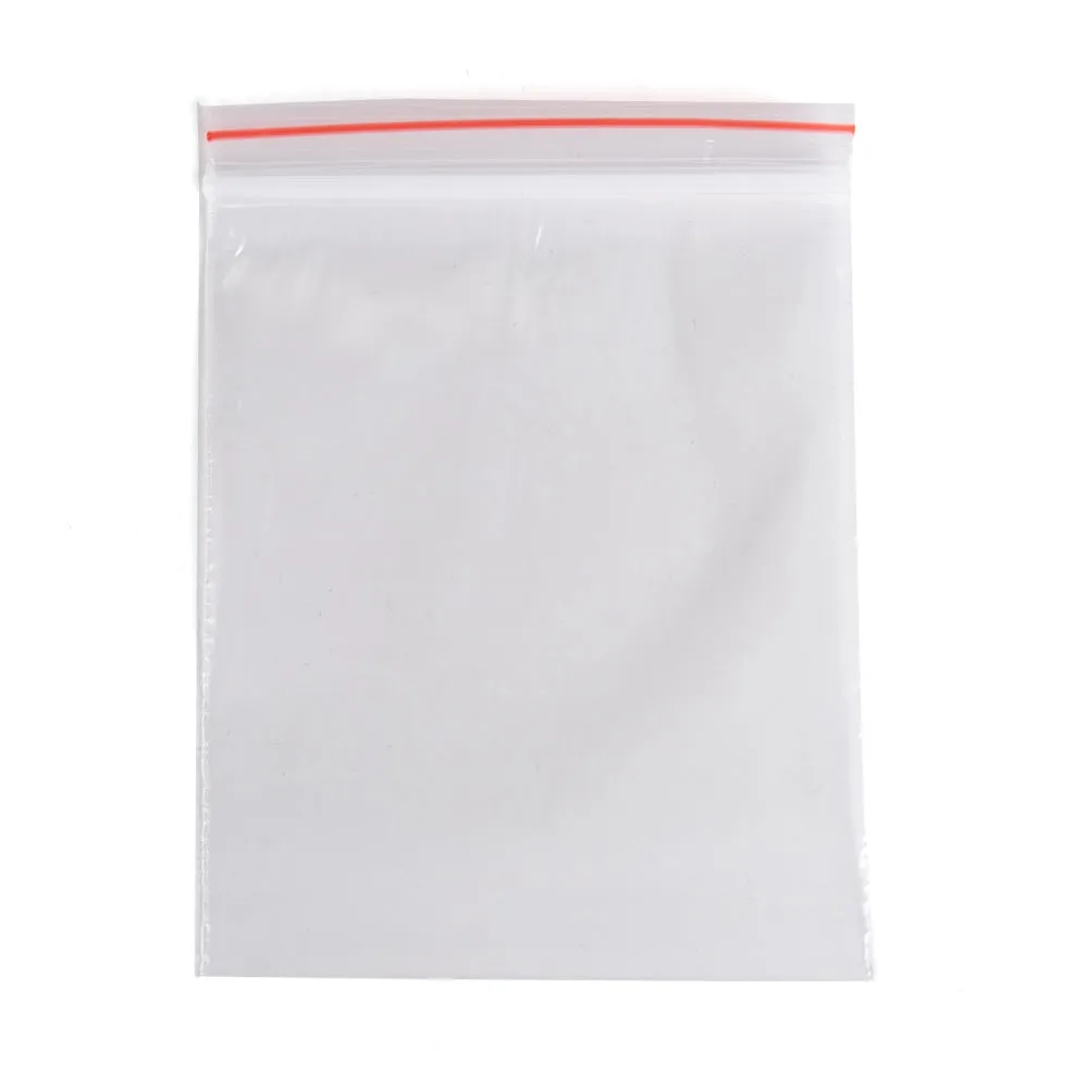 500 pc Plastic Zip Lock Bags, Resealable Packaging Bags, Top Seal, Self Seal Bag, Rectangle, Clear, 8x6cm, Unilateral Thickness: 2 Mil(0.05mm)
