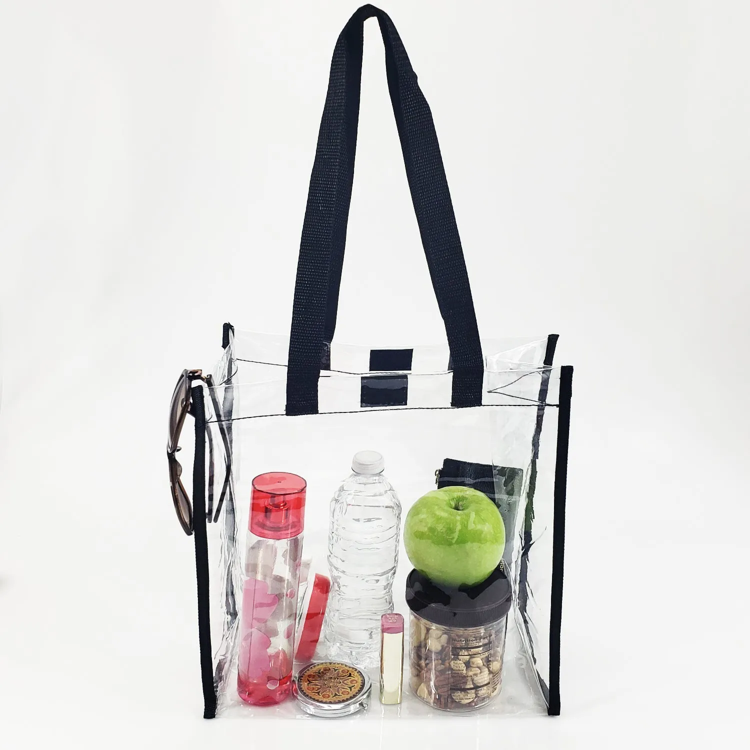 6 ct Clear Tote Bag for Stadium with Hook and Loop Closure - By Bundle