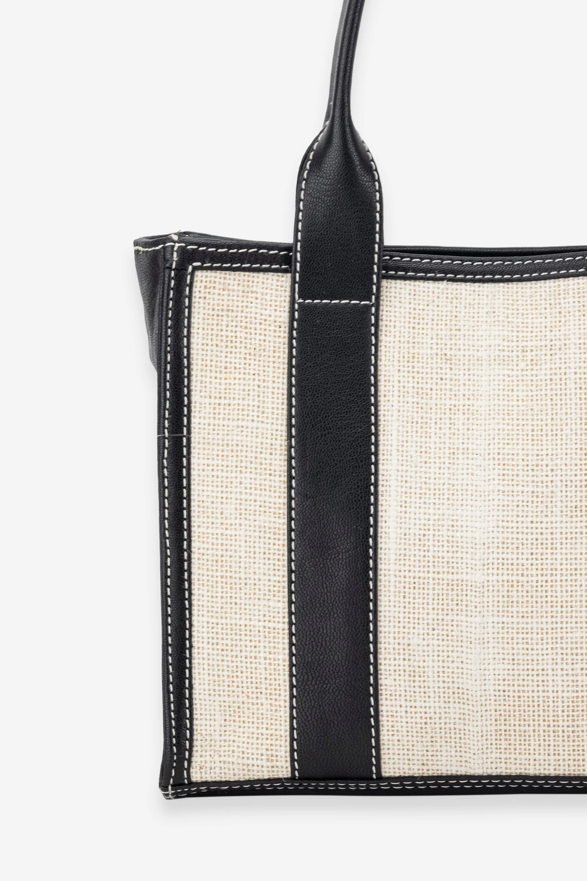 Abelardo Rae Ivory-Dark Brown Leather Handbag