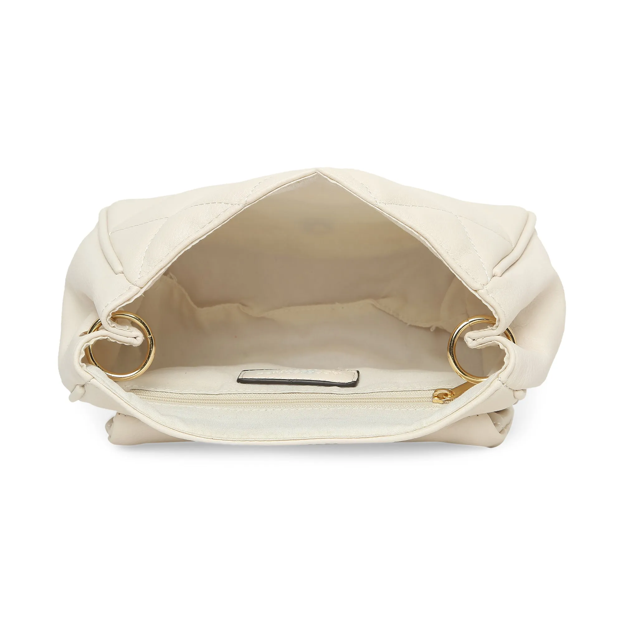 Accessorize London Women's Alani quilted cross-body bag cream