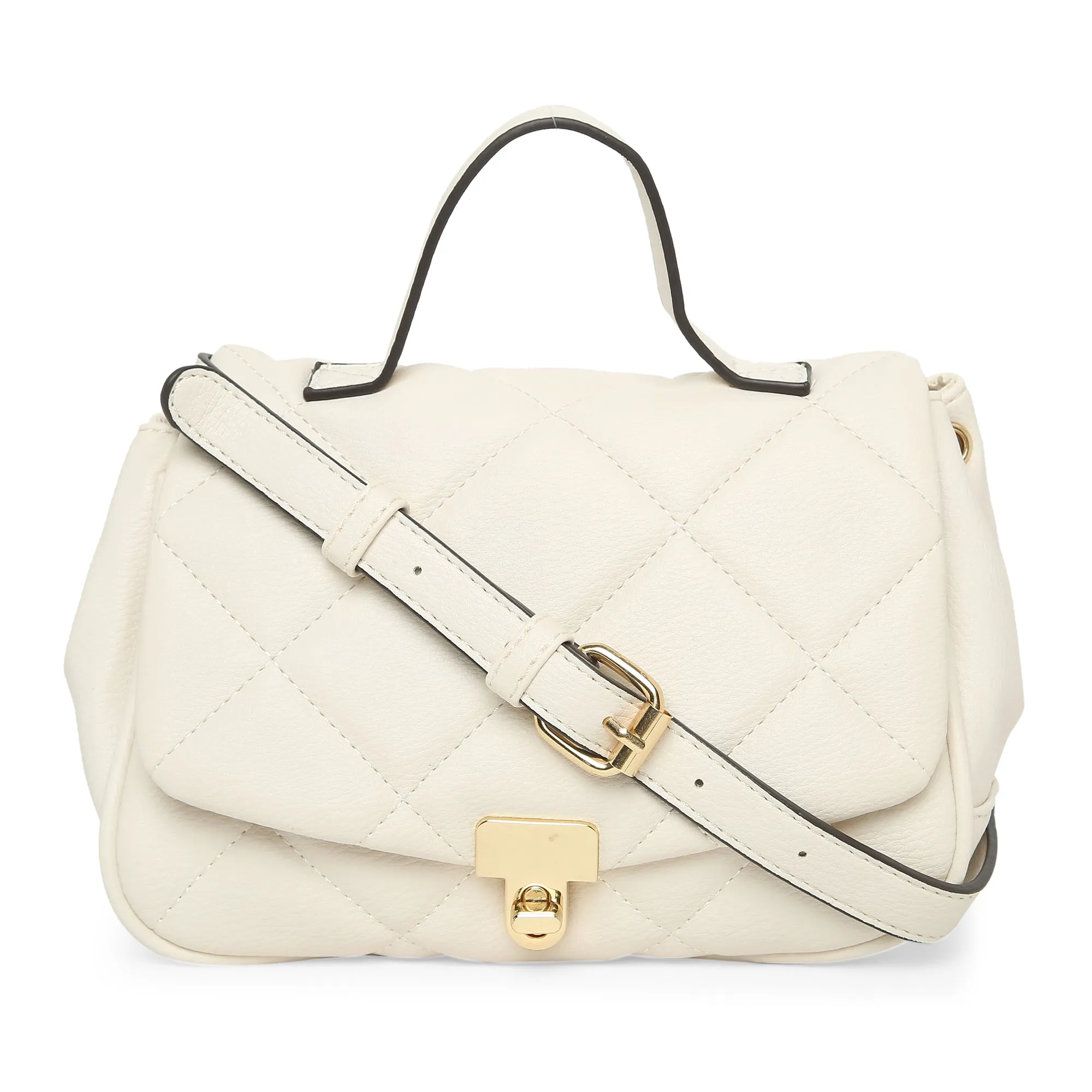 Accessorize London Women's Alani quilted cross-body bag cream