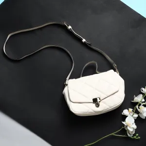 Accessorize London Women's Alani quilted cross-body bag cream