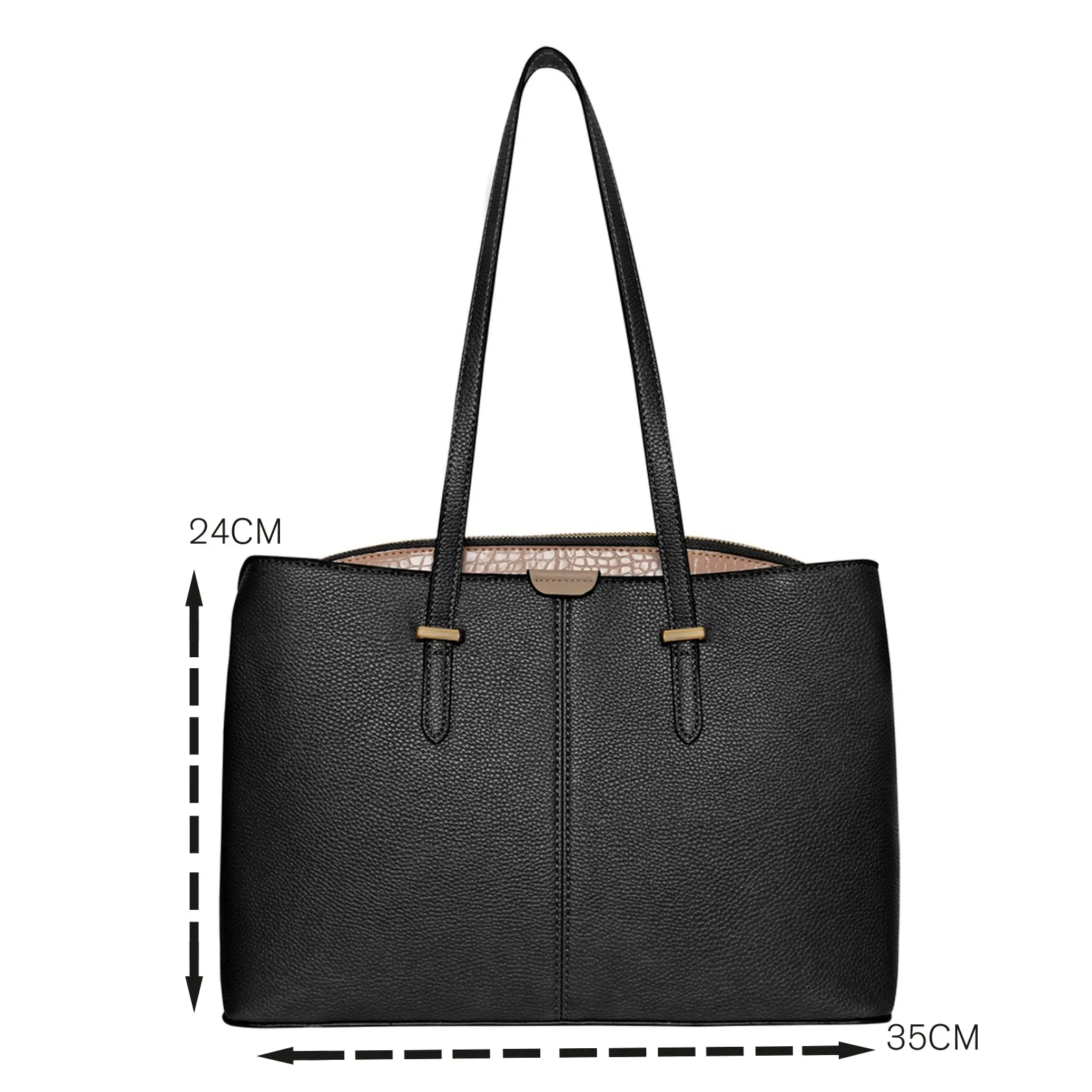 Accessorize London Women's Faux Leather Black Kali Laptop Handheld