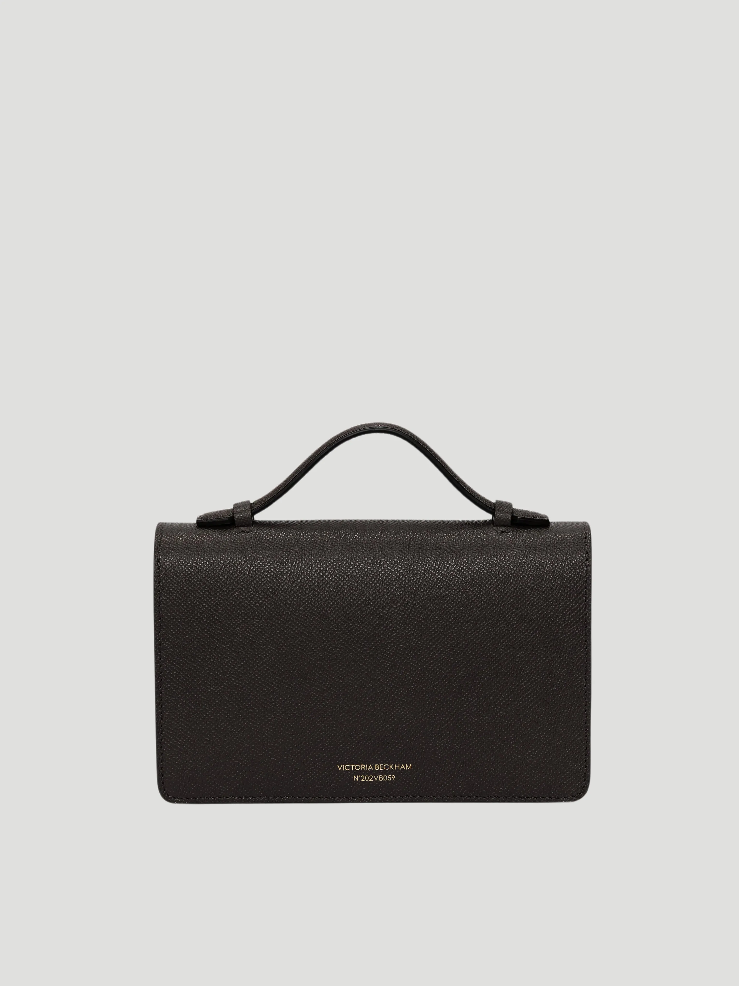 B Buckle Mini Black Textured-Leather Shoulder Bag