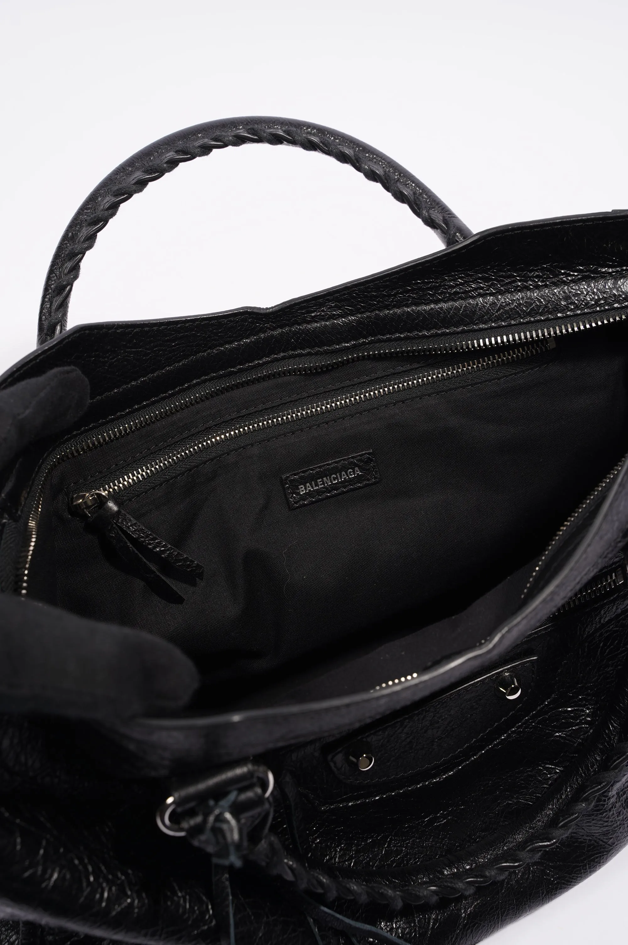Balenciaga Womens Classic City Bag Black Leather Small