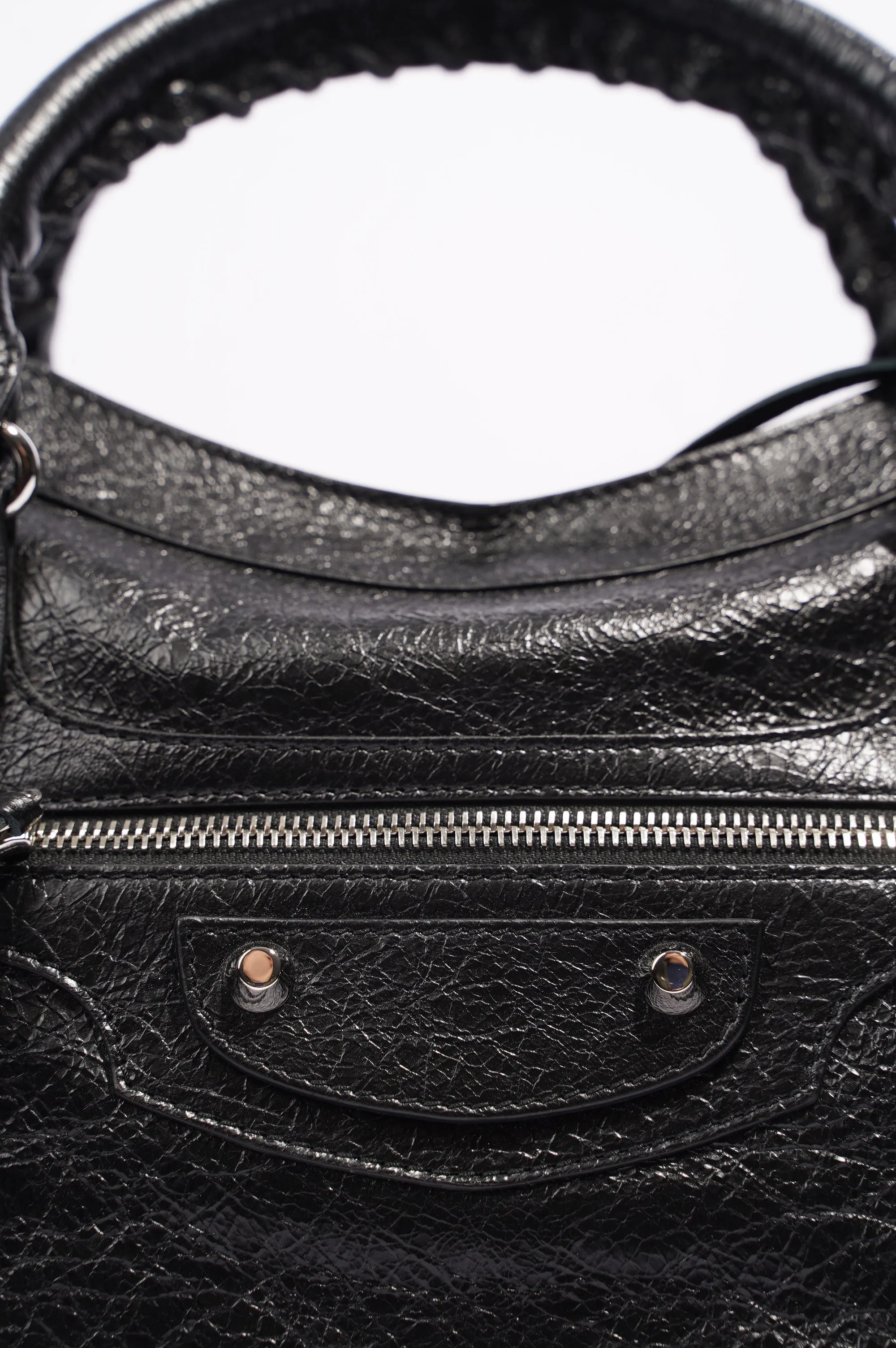 Balenciaga Womens Classic City Bag Black Leather Small