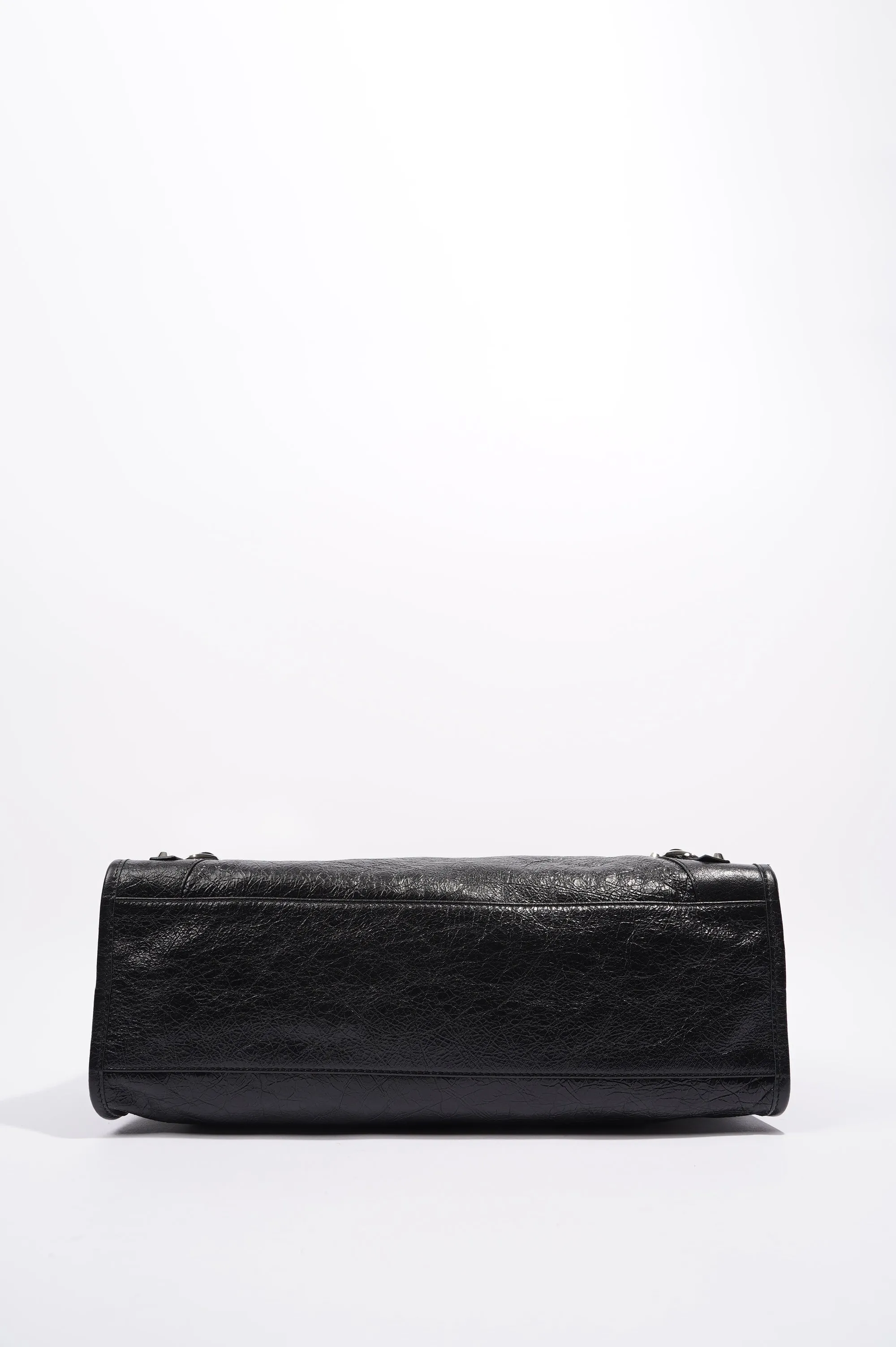 Balenciaga Womens Classic City Bag Black Leather Small