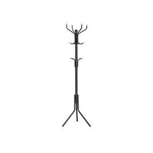 Black Coat Rack Freestanding with 12 Hooks