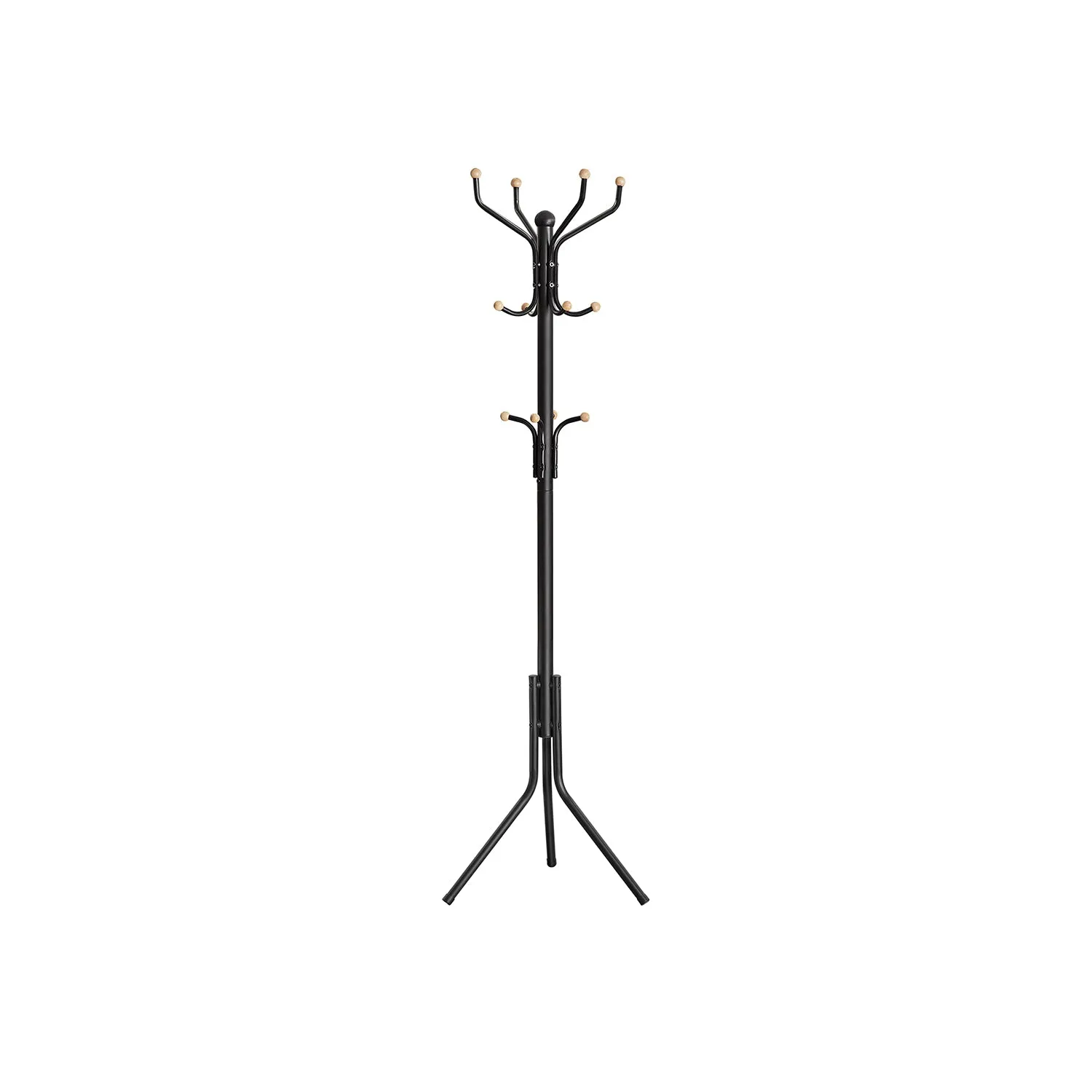 Black Coat Rack Freestanding with 12 Hooks
