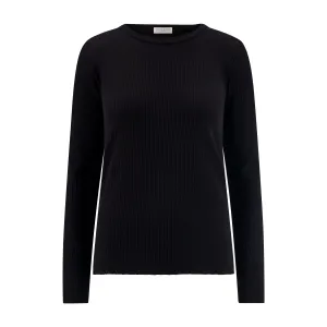 Black Rib BOYFRIEND SLOUCHY Crew LS -NEW