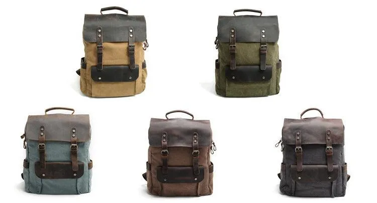 Blended Smart Thick Canvas BackPack Bag- Green