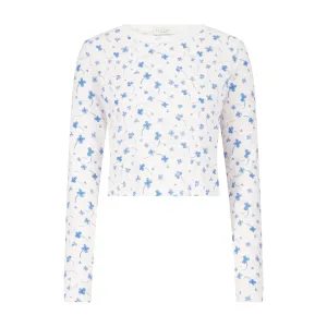 BLUE CLOVER Print NELL CROP SLOUCHY