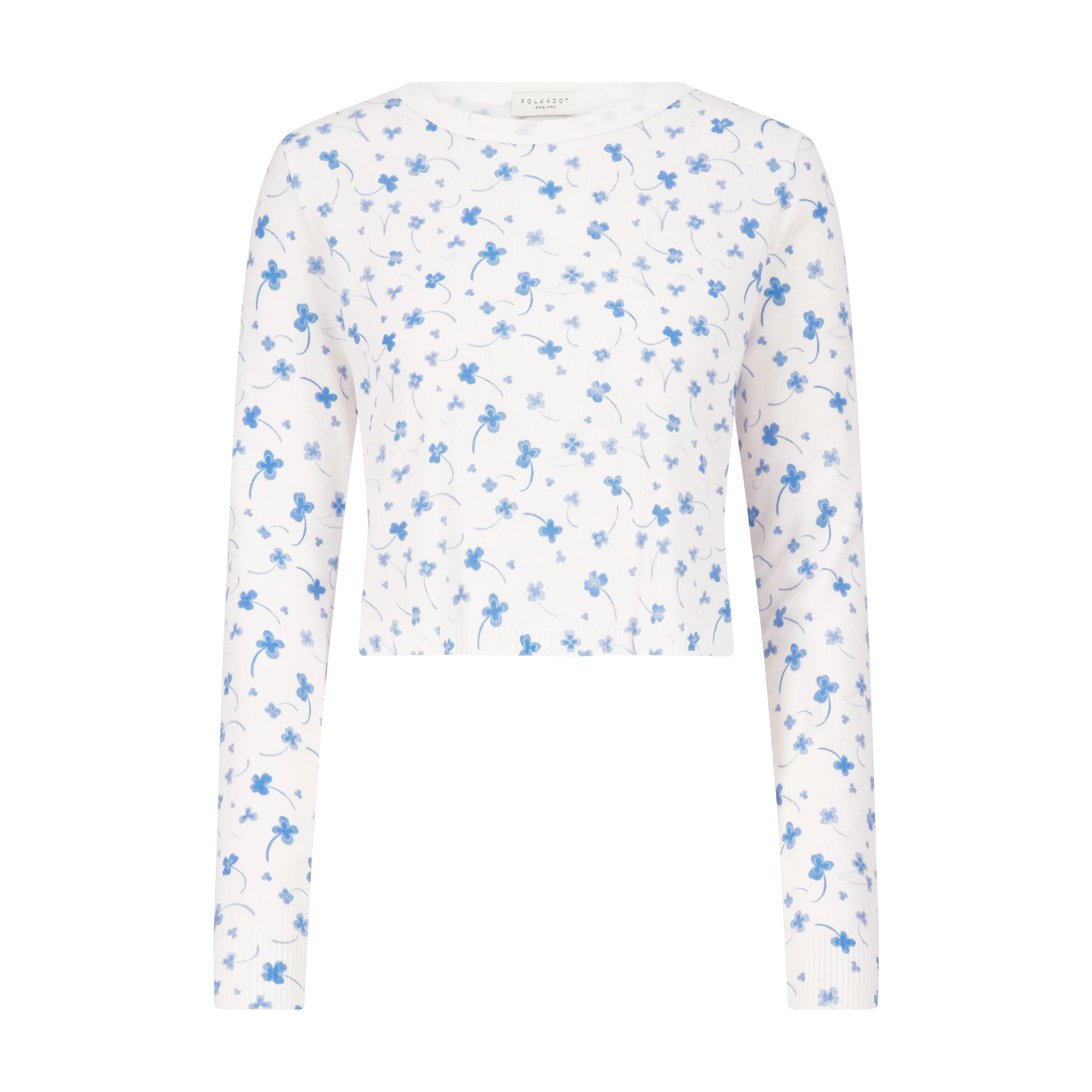BLUE CLOVER Print NELL CROP SLOUCHY