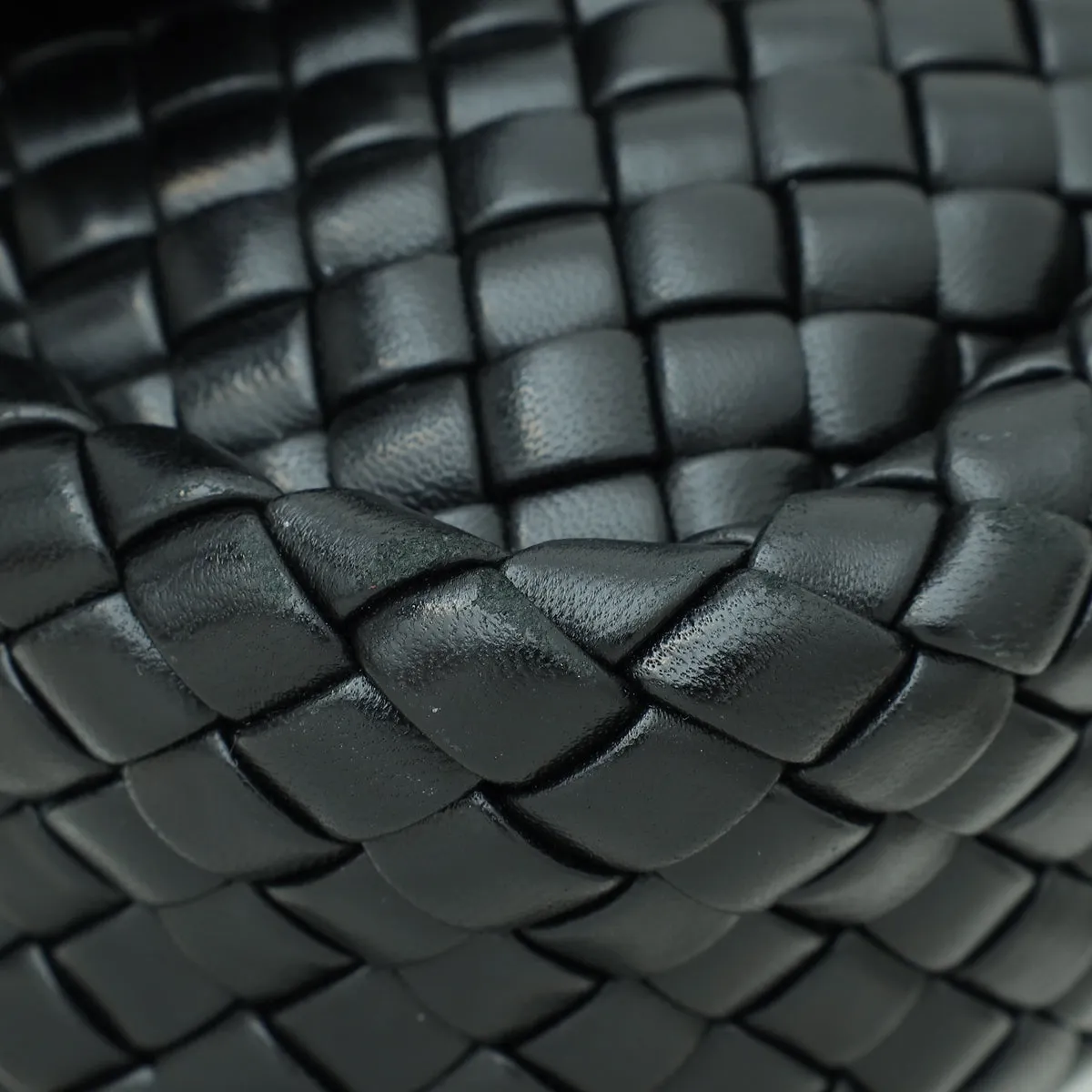 Bottega Veneta Black Intrecciato Cobble Padded Small Bag