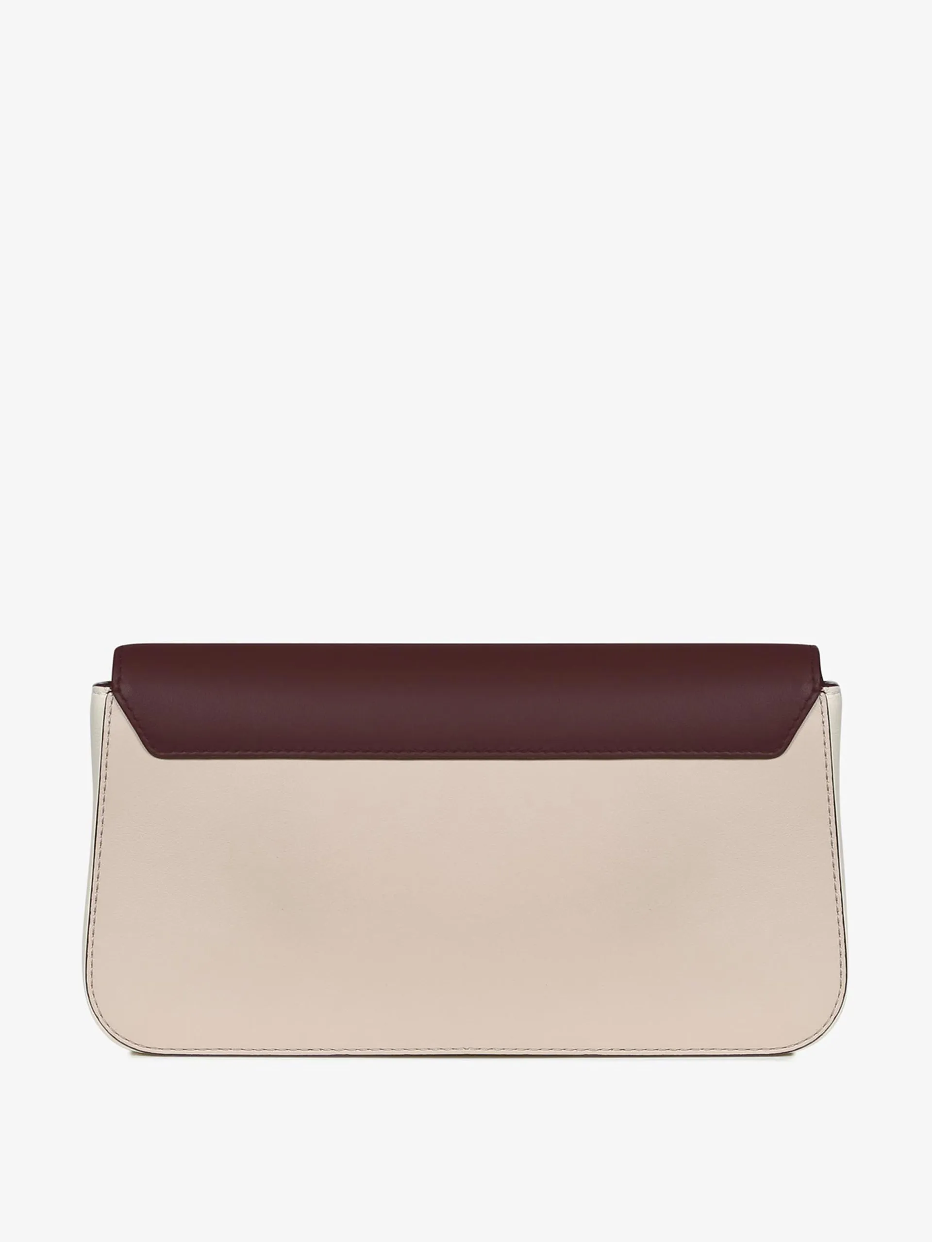 Burgundy and beige East/West Baguette shoulder bag