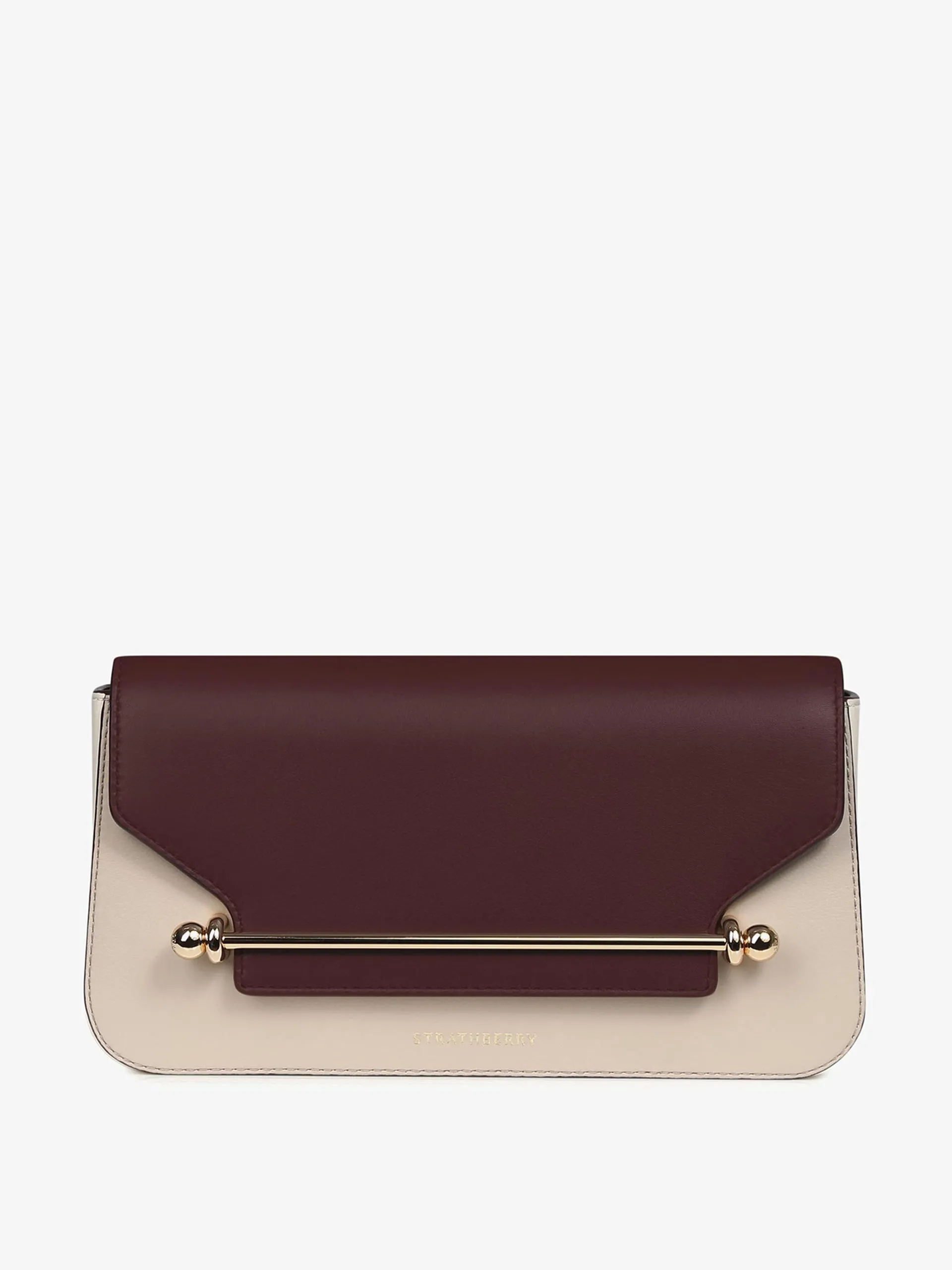 Burgundy and beige East/West Baguette shoulder bag