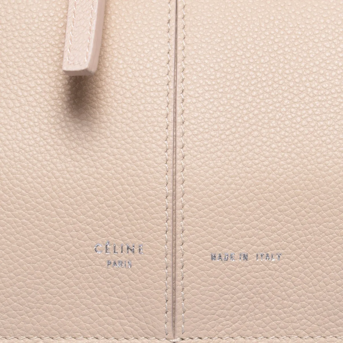 Celine Tri-Fold Shoulder Bag | Beige Grained Calfskin Leather