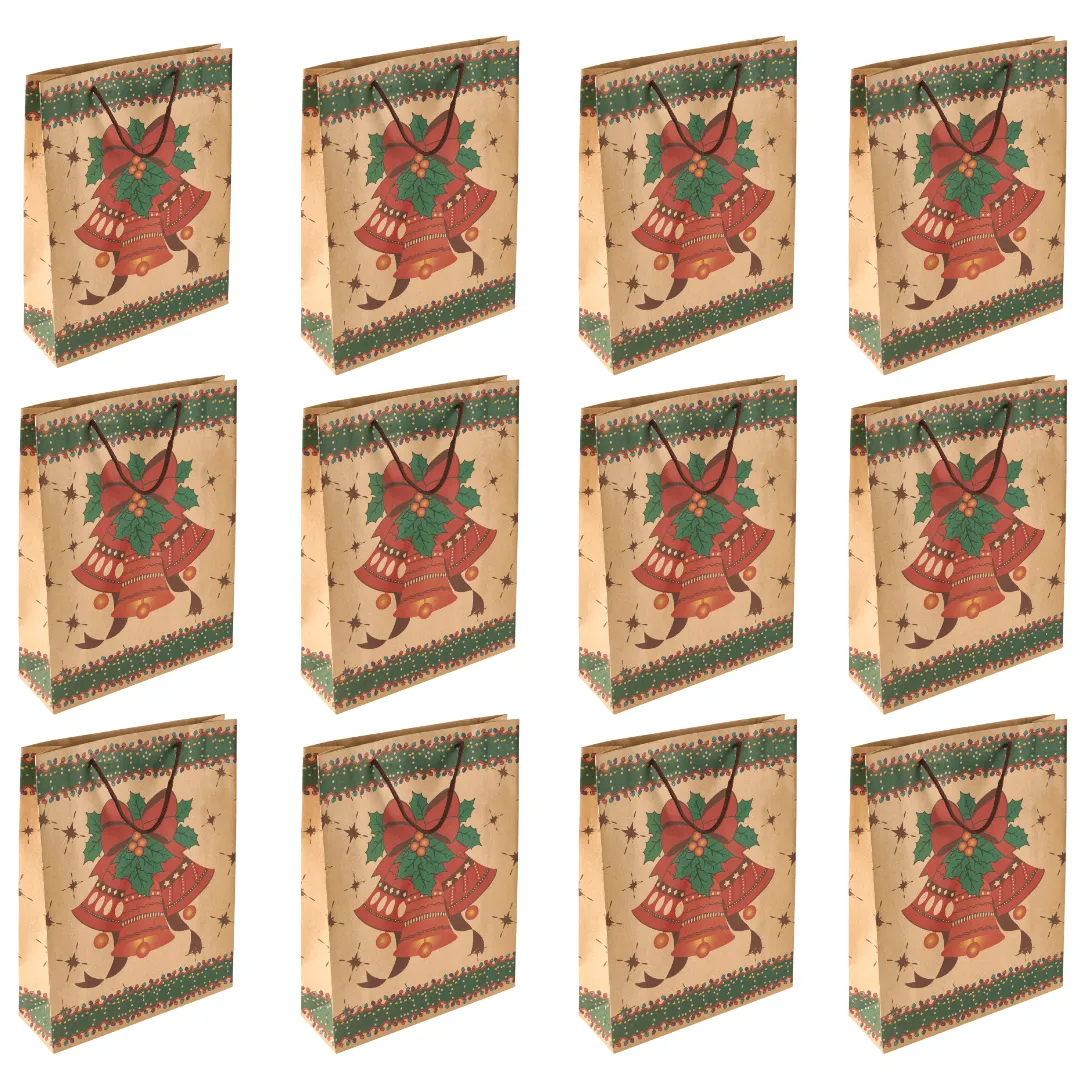 Christmas Gift Bag Craft Paper Traditional L 32cm