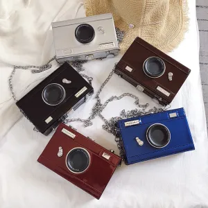 Christmas Gift Designer Camera Shape Bags For Women 2019 Luxury Handbags Women Bags Box Shape Travel Purse Chains Shoulder Messenger Bags