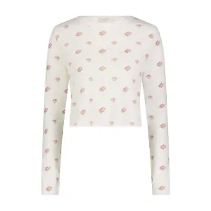 CREAM VINTAGE ROSE Print NELL CROP SLOUCHY -Restocked