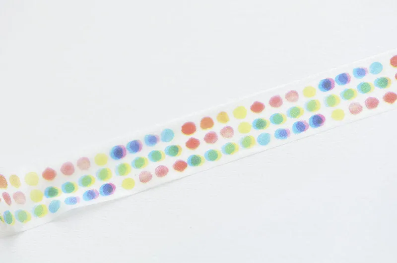 Cute Colorful Polka Dots Washi Tape/ Japanese Washi Tape 15mm Wide x 5M Roll A10652