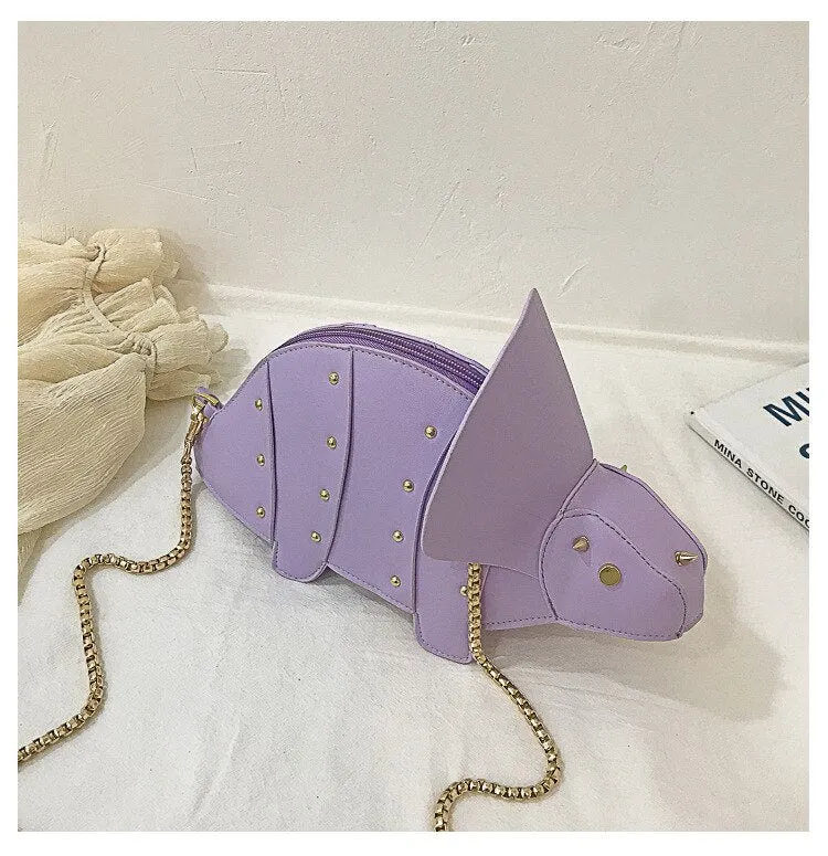 Cute Dinosaur Style Women Shoulder Bags Funny Triceratops Crossbody Bag for Girls Lovely Novelty Bags Creative Small Purses 2022