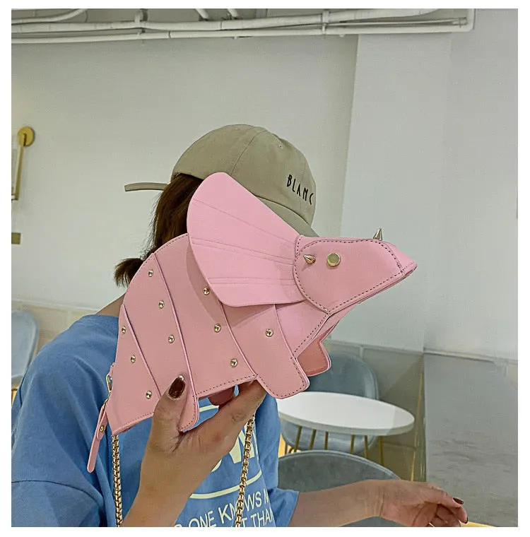 Cute Dinosaur Style Women Shoulder Bags Funny Triceratops Crossbody Bag for Girls Lovely Novelty Bags Creative Small Purses 2022
