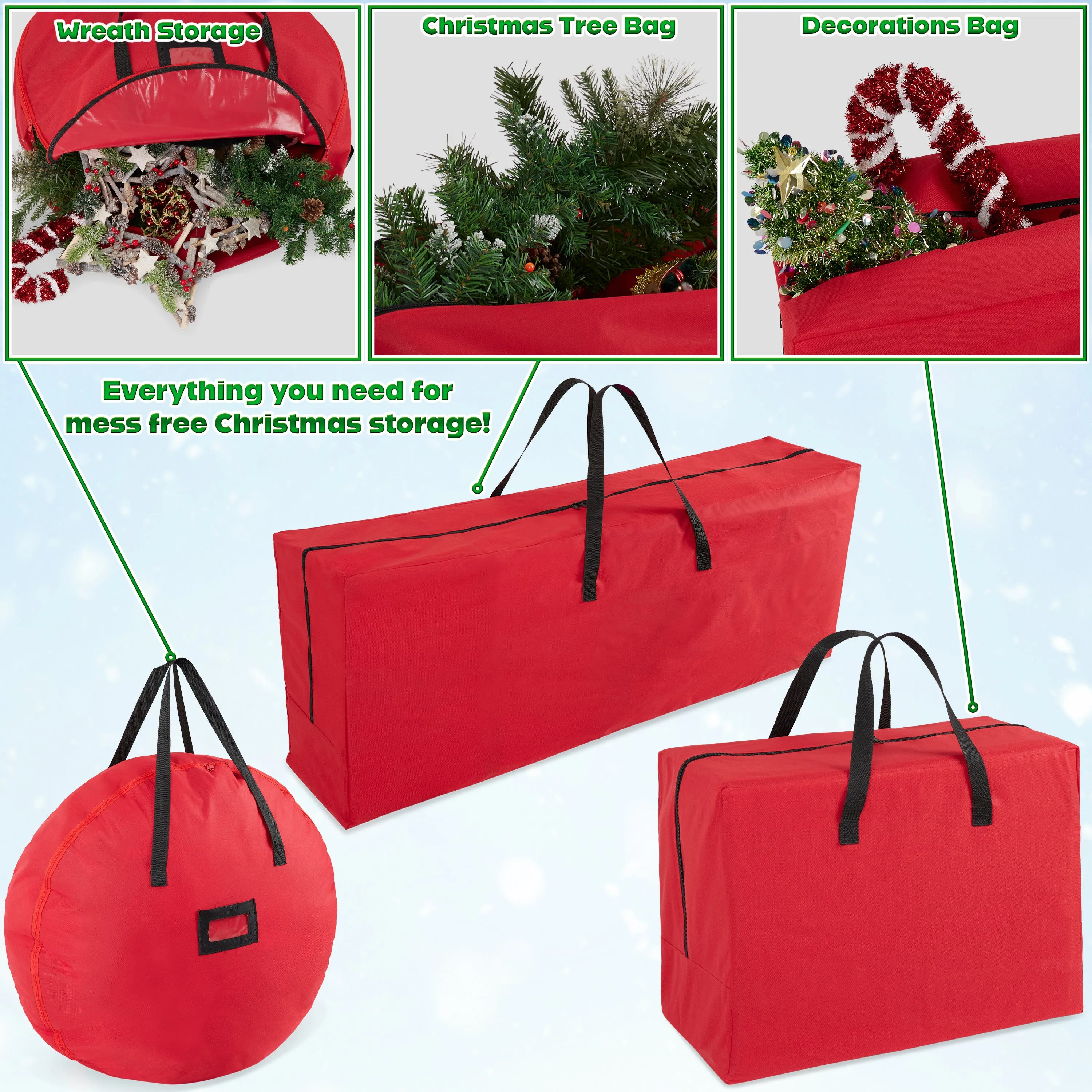 DECO EXPRESS Christmas Ornament Storage Box - 3 Piece Set