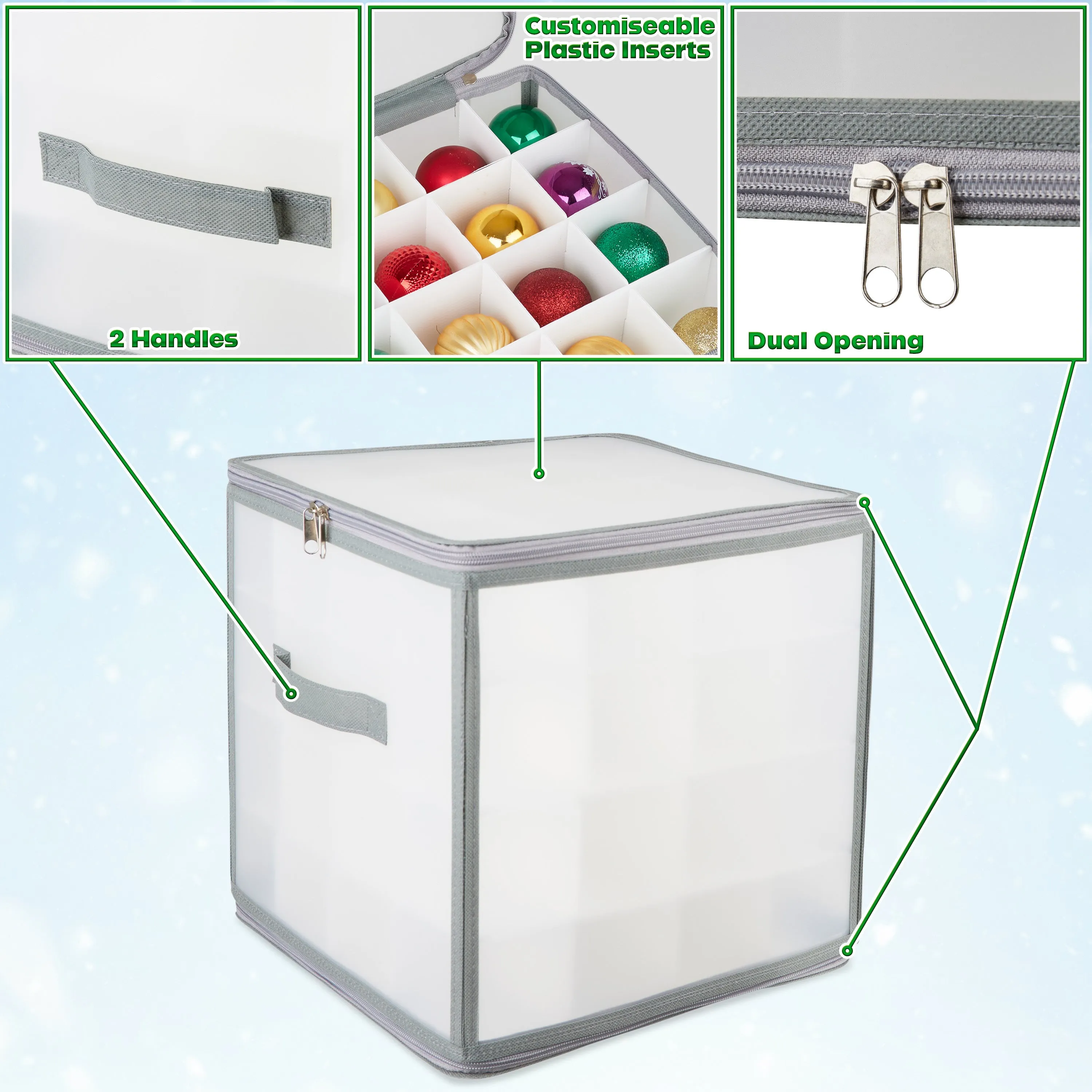 DECO EXPRESS Christmas Ornaments Storage Box