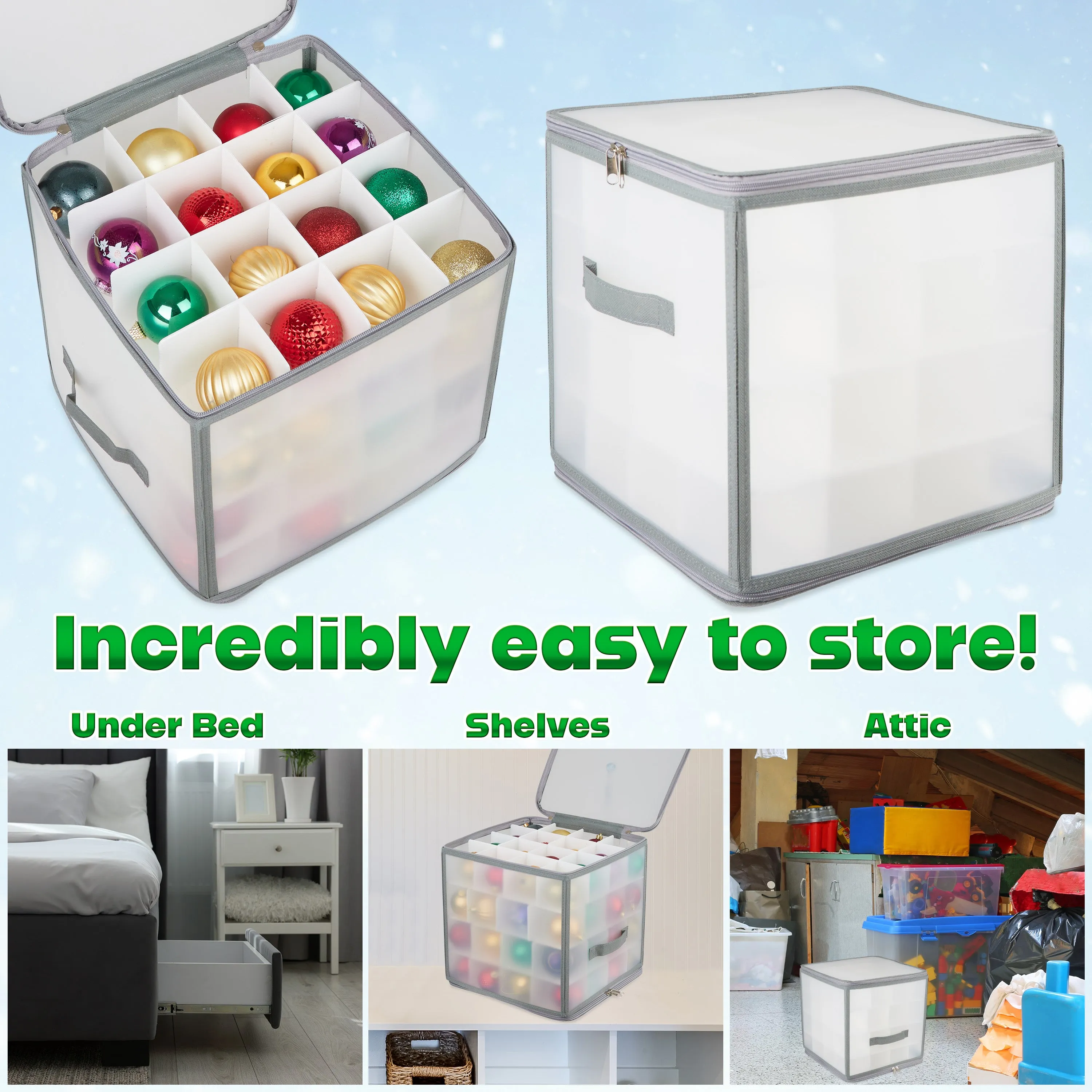 DECO EXPRESS Christmas Ornaments Storage Box