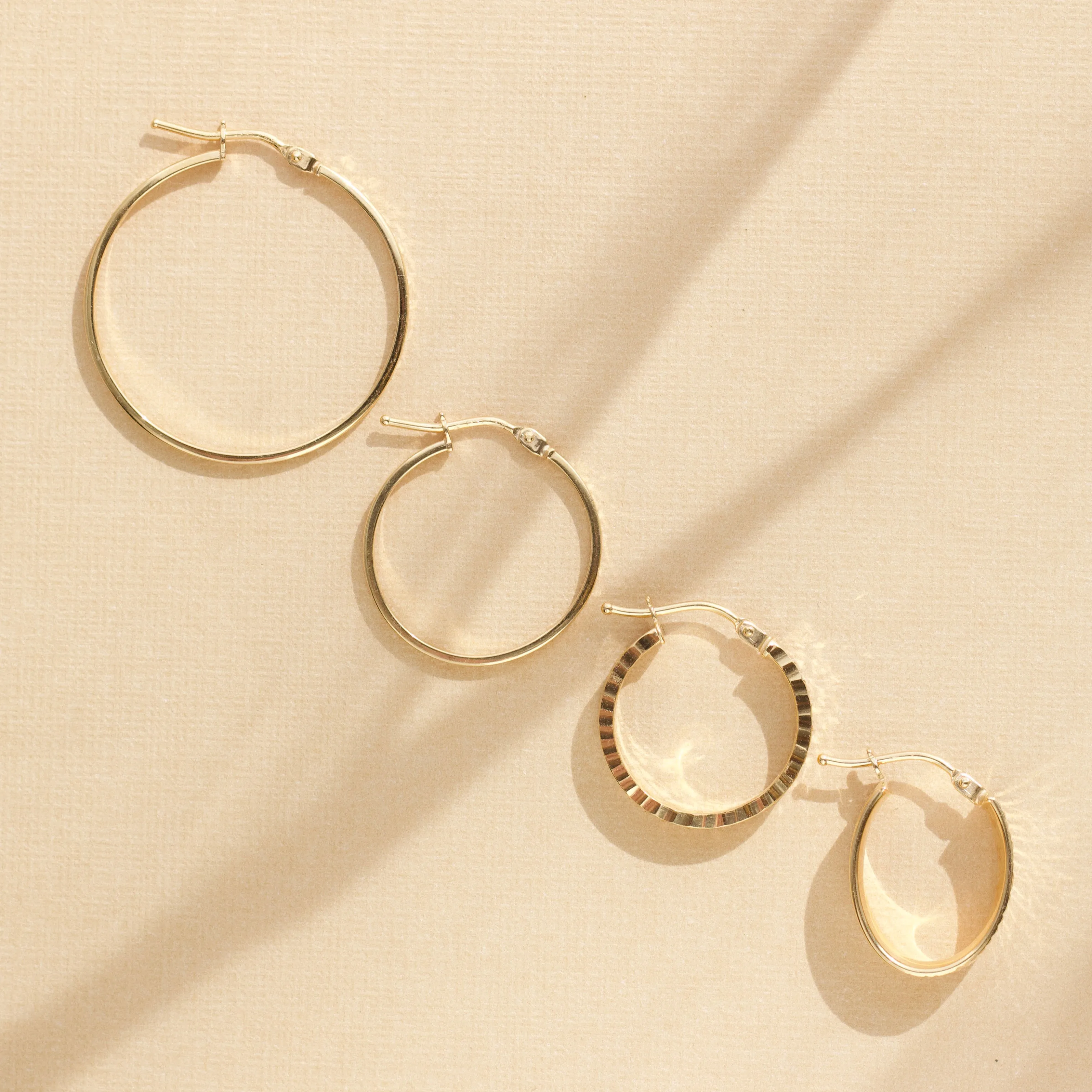 Diamond Cut Lattice Hoop Earrings