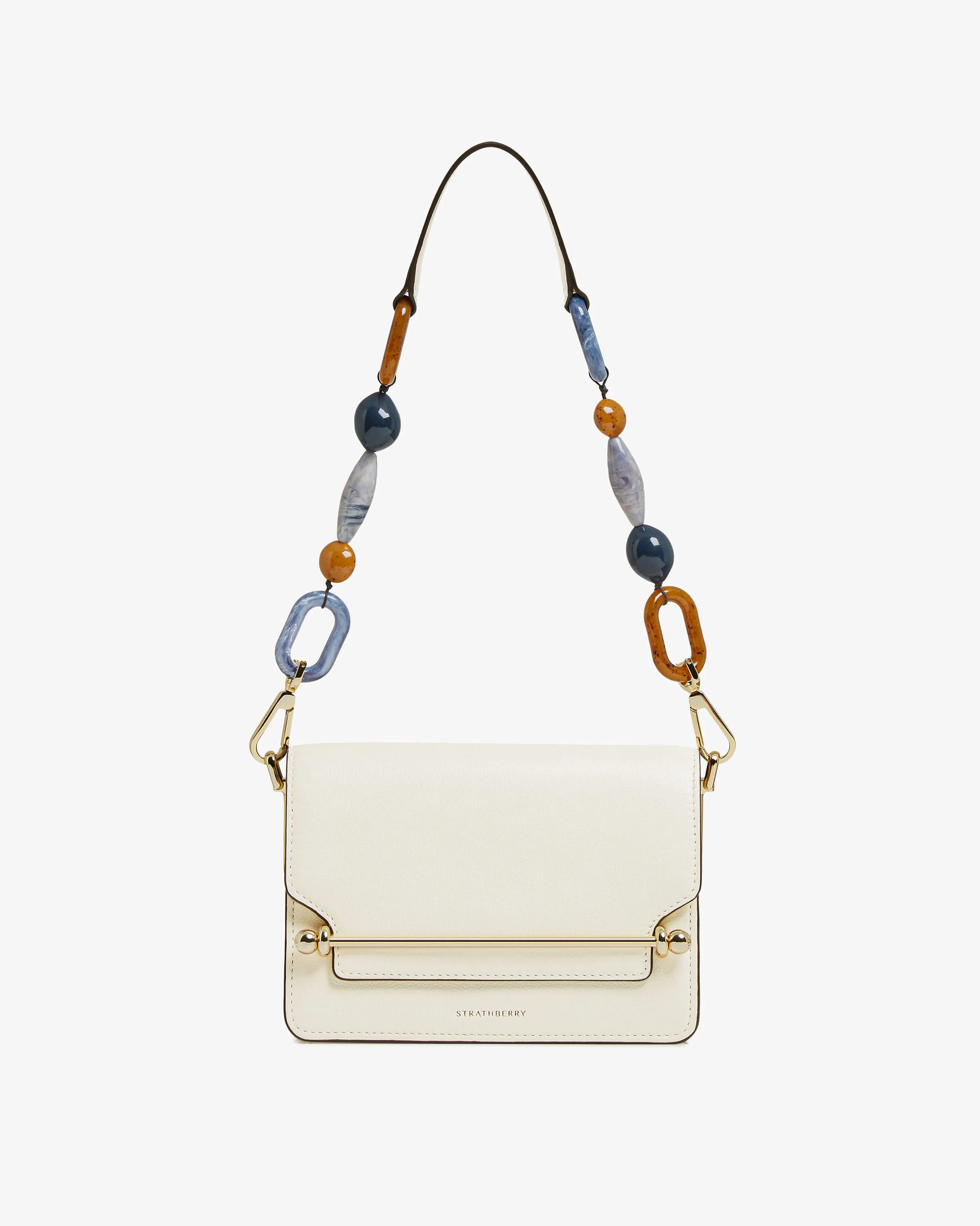 East/West Mini - Beading Strap Vanilla