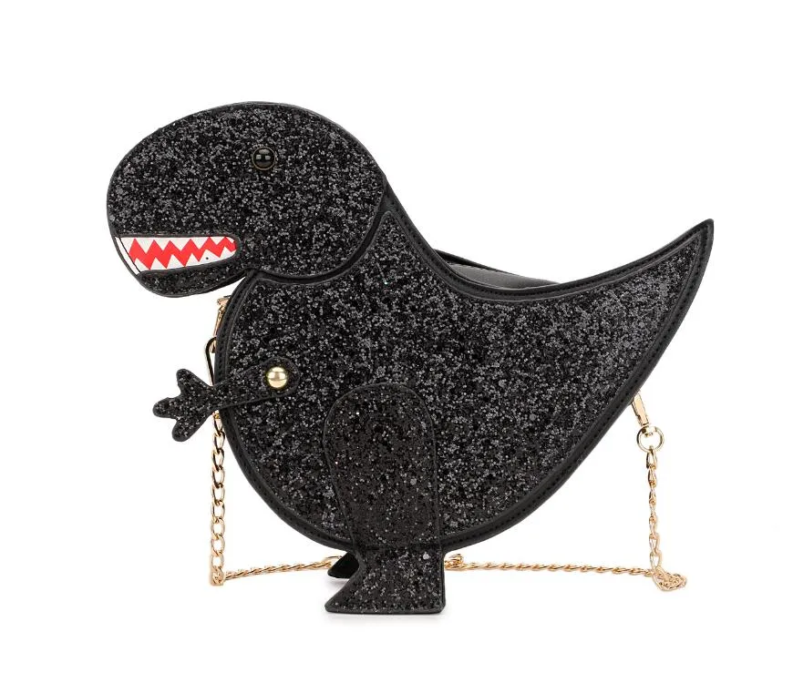 Fashion Sequins Dinosaur Crossbody Bags for Women Cute Glittery Shoulder Bag for Girls Funny Novelty Bag Lovely Small Purse 2022