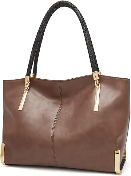 Gold Metal Red Wine Genuine Leather Top Handle Tote Style Handbag