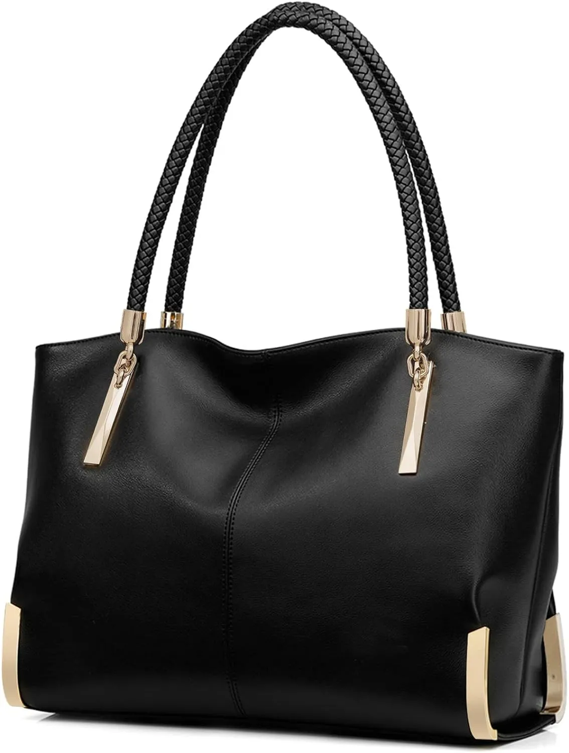 Gold Metal Red Wine Genuine Leather Top Handle Tote Style Handbag