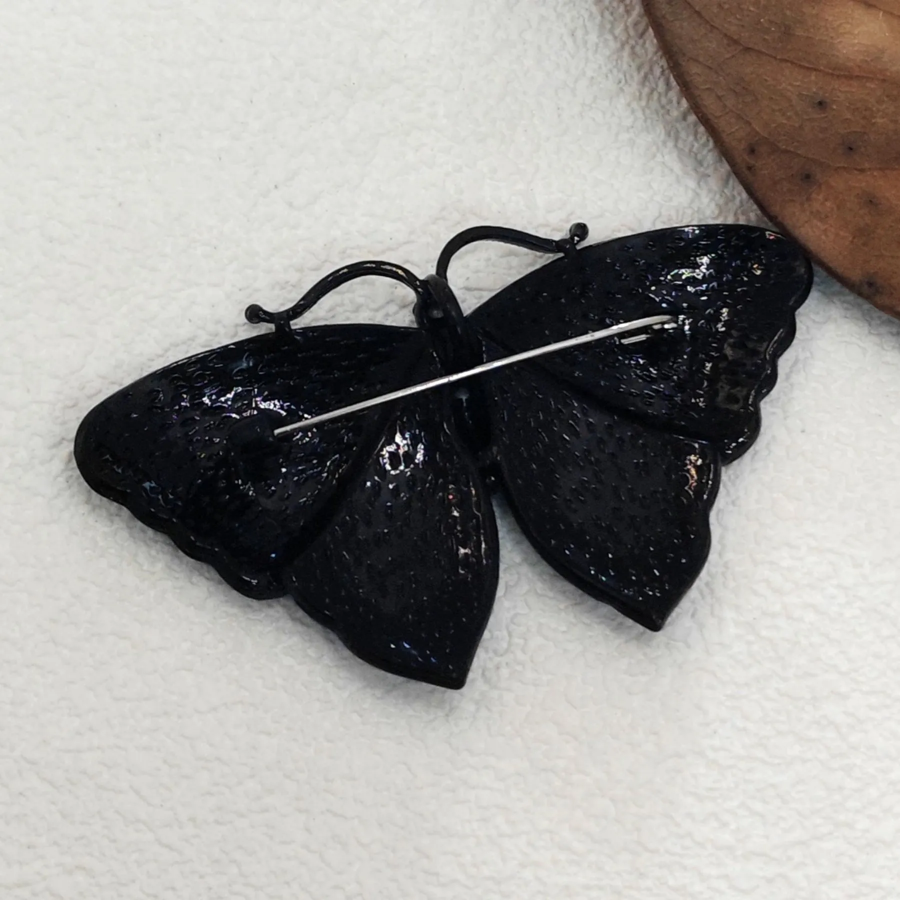 Gorgeous Blue Crystal Rhinestone Morpho Butterfly Brooch Pin, Costume Jewelry