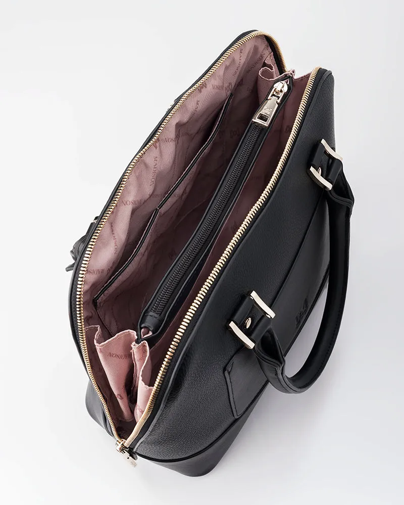 Grace Medium Dome Satchel Bag   Metallic Stripe Bag Strap