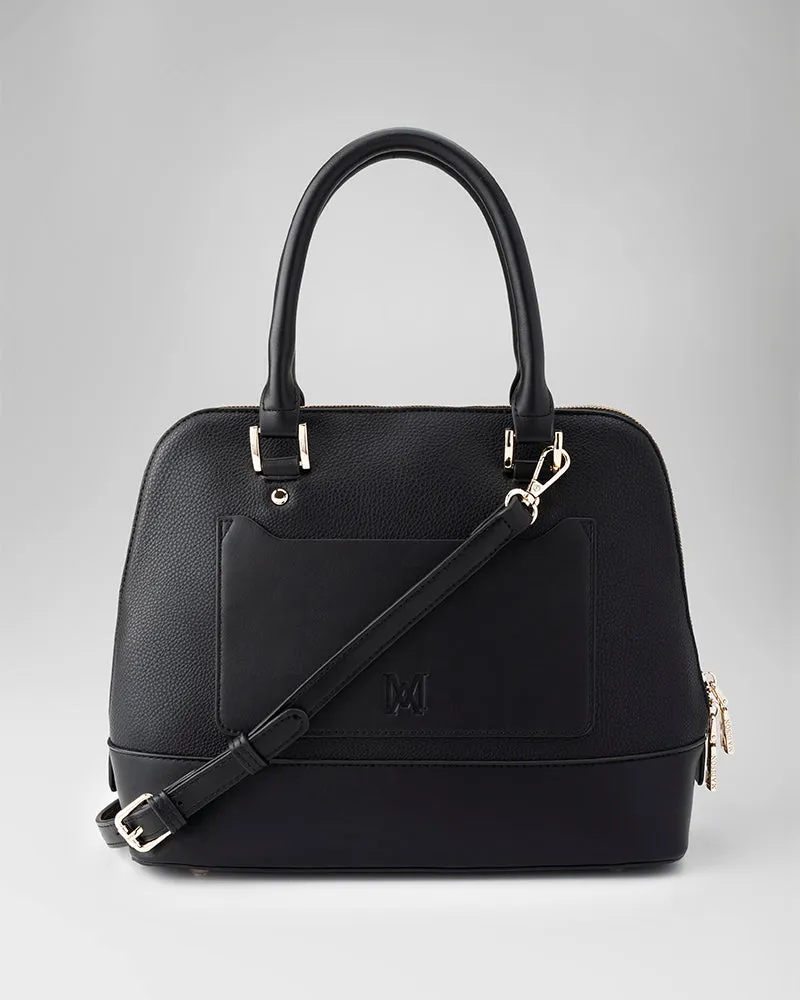 Grace Medium Dome Satchel Bag   Metallic Stripe Bag Strap