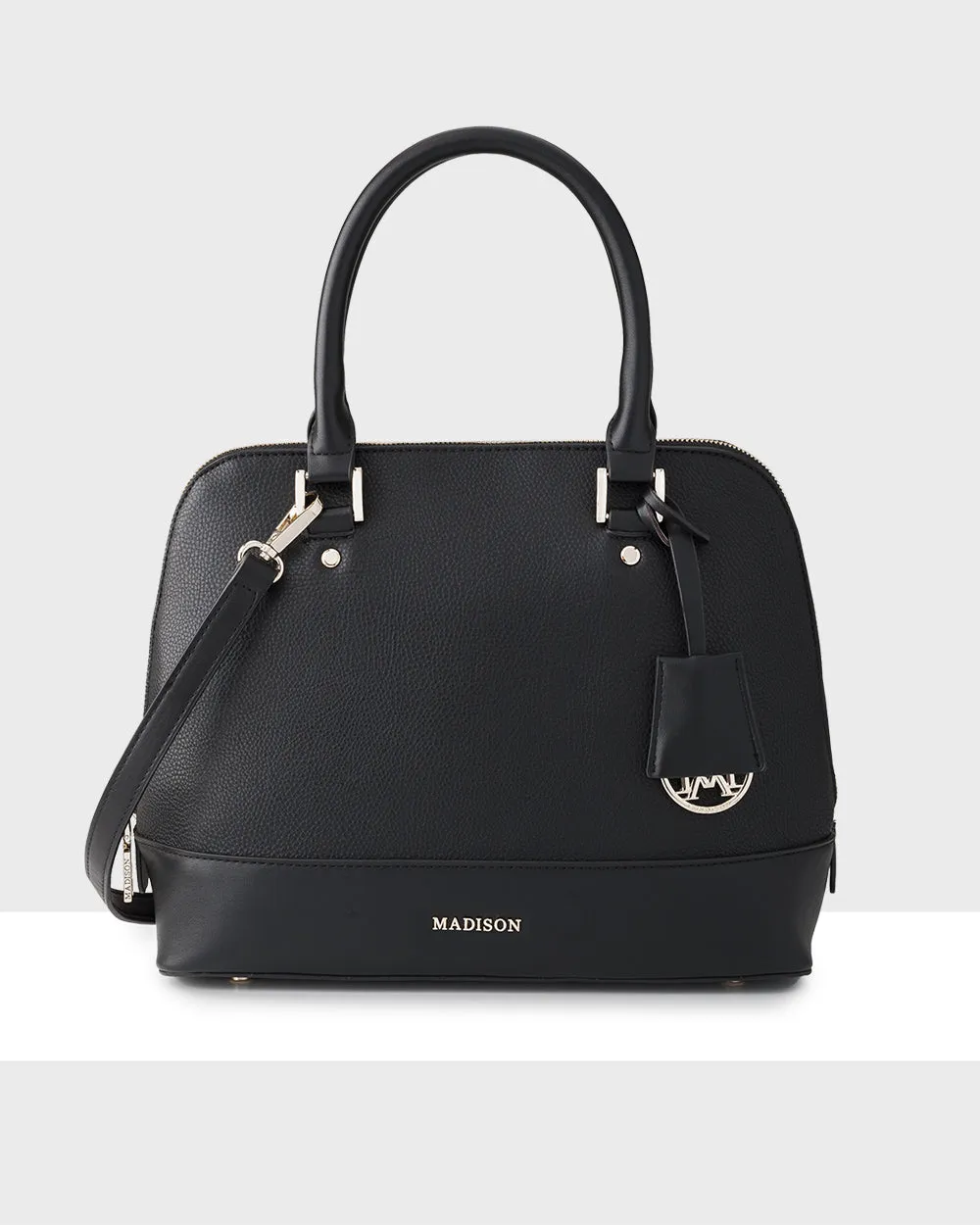 Grace Medium Dome Satchel Bag   Metallic Stripe Bag Strap