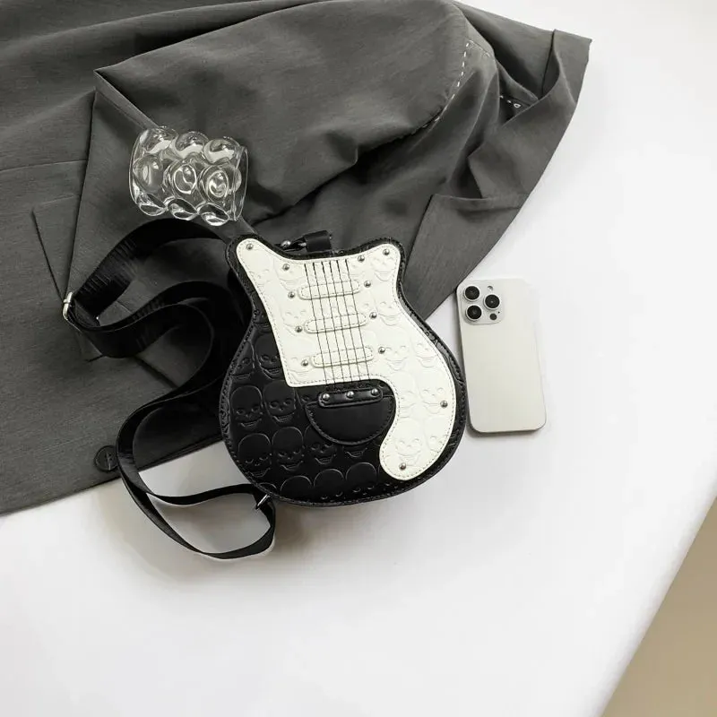 Guitar Crossbody Shape Halloween Trend 2024 Party Gothic Sling Shoulder Bag