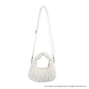 H-MIU QUILTED POUCH DESIGN W/CROSSBODY STRAP - WHITE