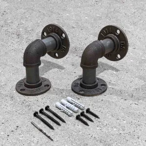 Industrial Pipe Brackets | Set of 2