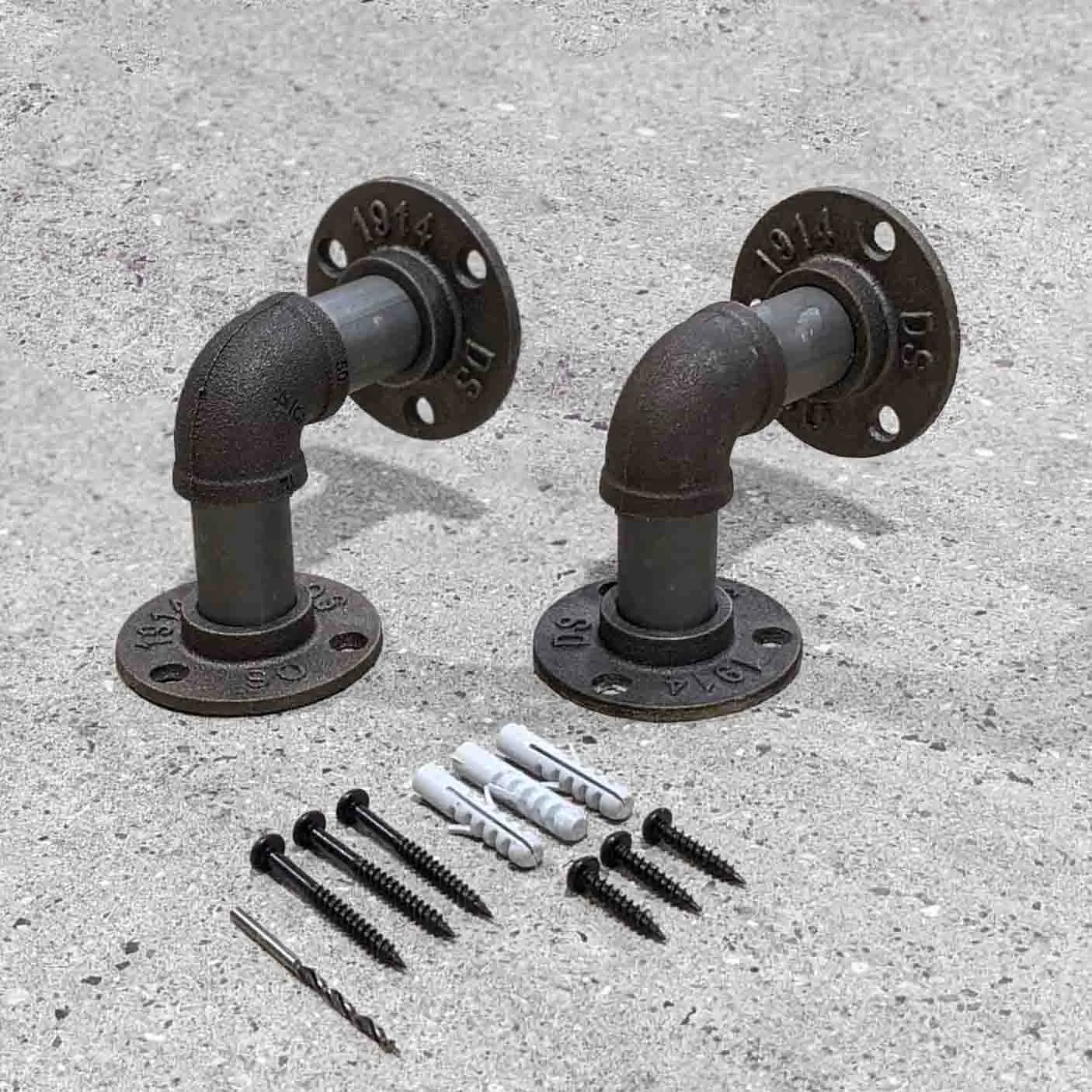 Industrial Pipe Brackets | Set of 2