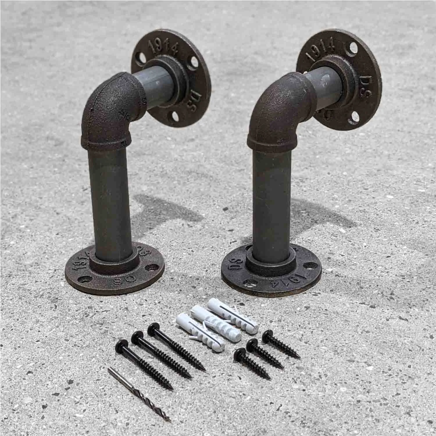 Industrial Pipe Brackets | Set of 2