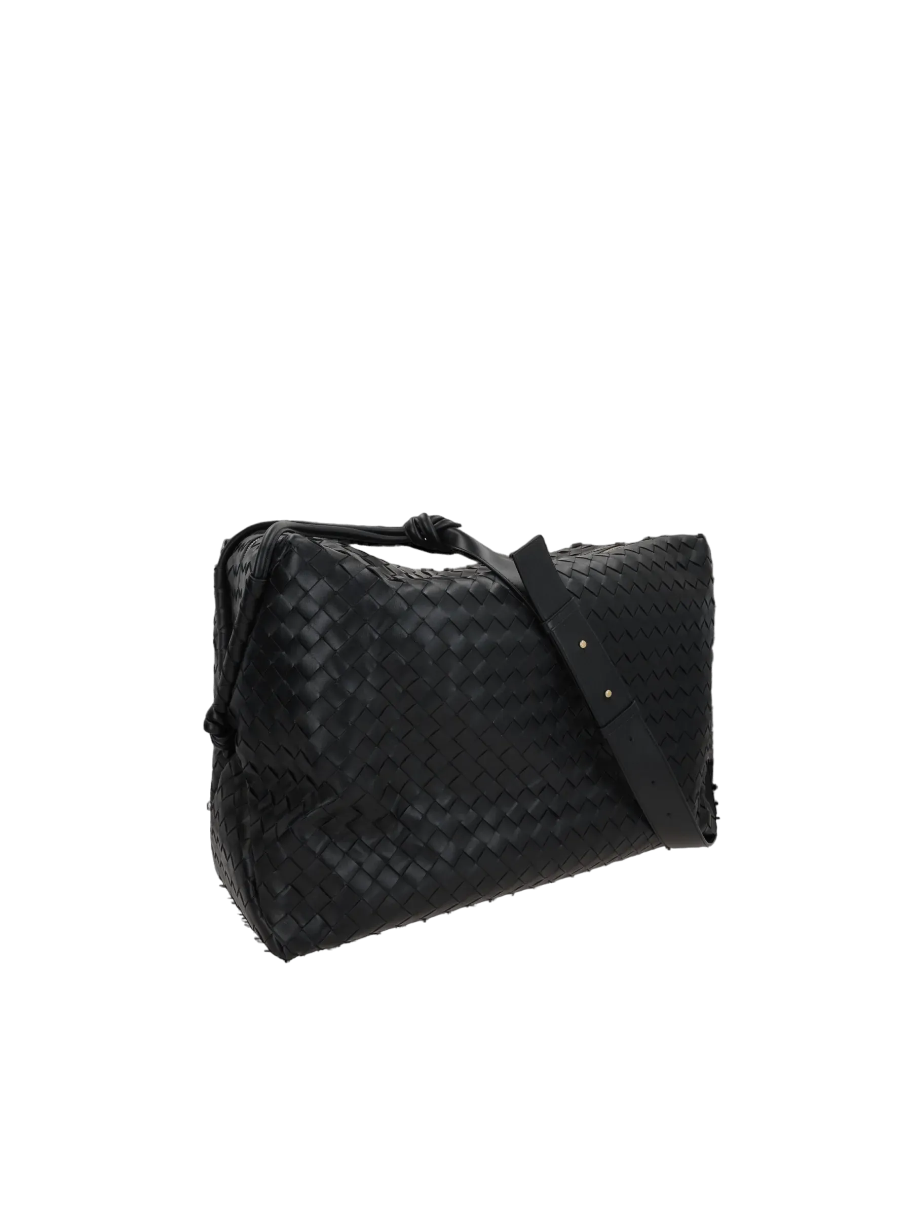 Intrecciato Leather Weekender Bag