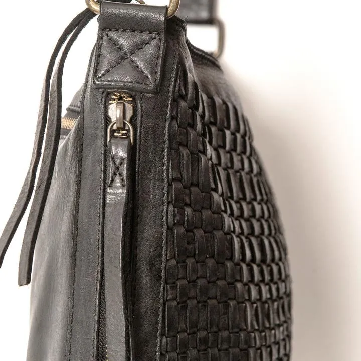 Juju Woven Hobo Bag - Black