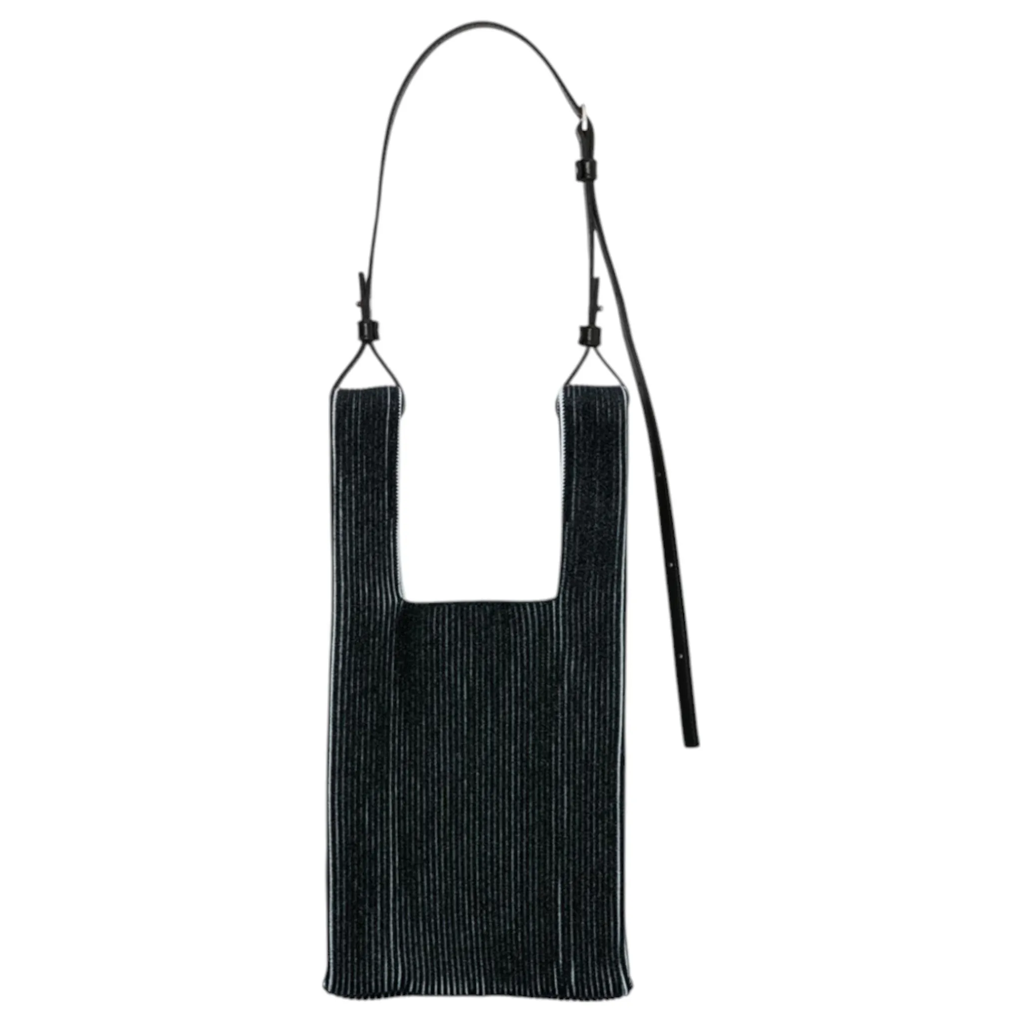 KYOTO METALLIC MARKET BAG SMALL / BLACK METALLIC x IVORY